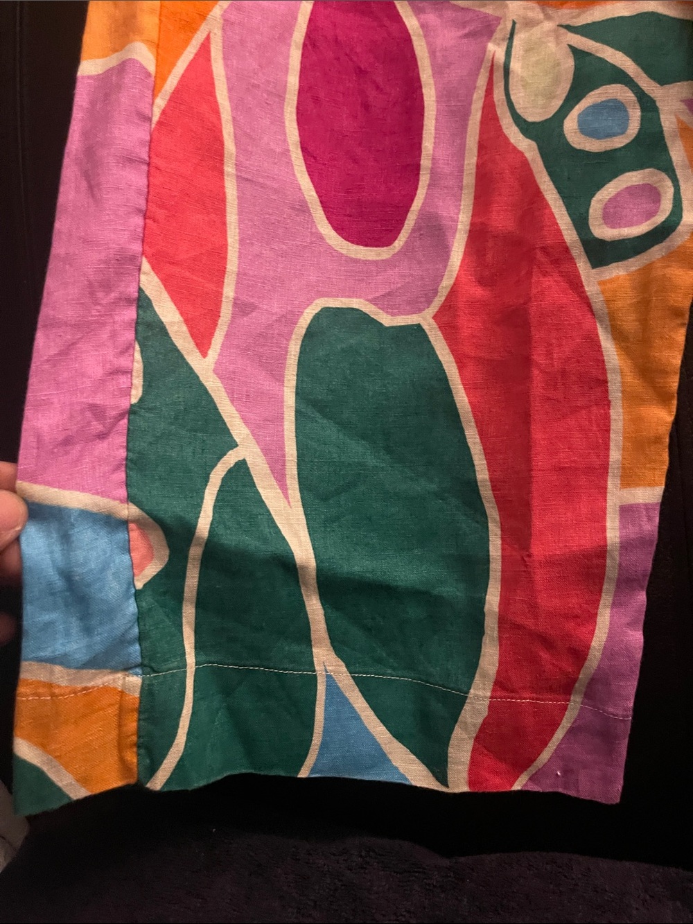 Christian Soriano AbstrctPrint Wide-Leg Pants 100% Linen Elastic waist Sz S NWOT - Picture 5 of 15